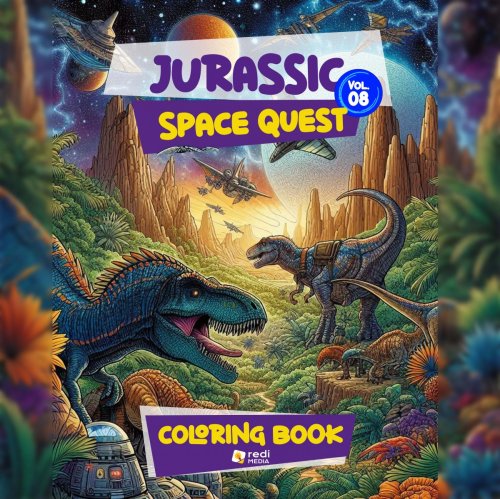 Jurassic Space Quest Coloring Book, Volume 08