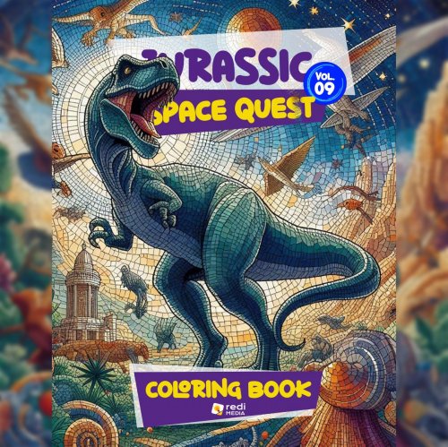 Jurassic Space Quest Coloring Book, Volume 09