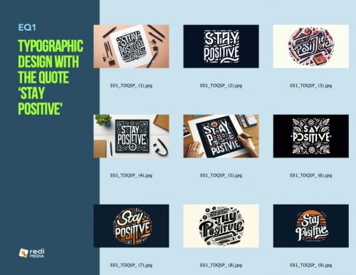 Typographic Design with the Quote ‘Stay Positive’: A High-Resolution Collection of &#039;Stay Positive&#039; Designs for Creative Projects